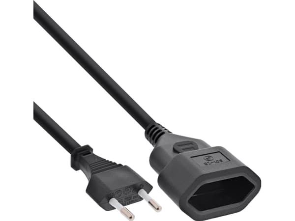 InLine 16681S, 1 m, CEE7/16, CEE7/16, H03VVH2-F, 250 V, 2.5 A