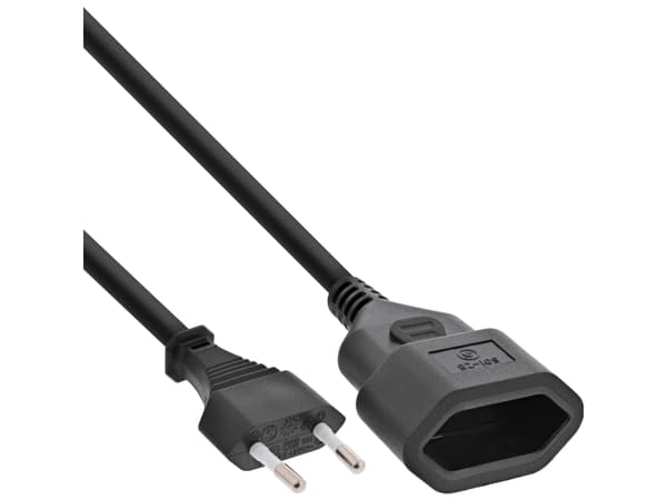 InLine 16681S, 1 m, CEE7/16, CEE7/16, H03VVH2-F, 250 V, 2.5 A