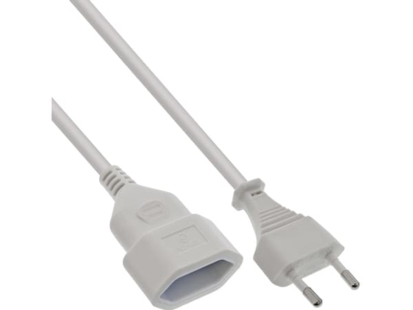 InLine 16686W, 0,5 m, CEE7/16, CEE7/16, H03VVH2-F, 250 V, 2.5 A