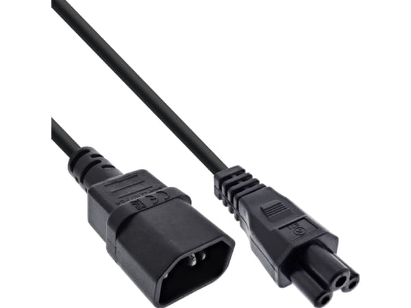 InLine® strømkabel, C14 hunn til C5 hann, svart, 1m