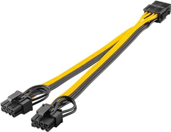 Goobay 60000, 0,23 m, 8-pin, 2 x PCI-E(6+2 pin), Hunkjønn, Hankjønn, Rett