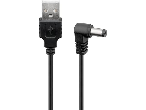 Wentronic 55155, 1 m, USB A, IEC Type A (5.5 mm, 2.5 mm)