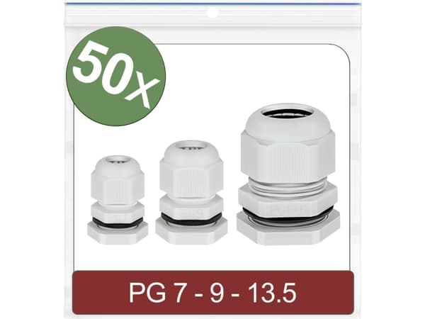 Quadrios 24CA403 24CA403 Kaapeliläpivienti PG7, PG9, PG13.5 Polyamidi Harmaa 50 kpl