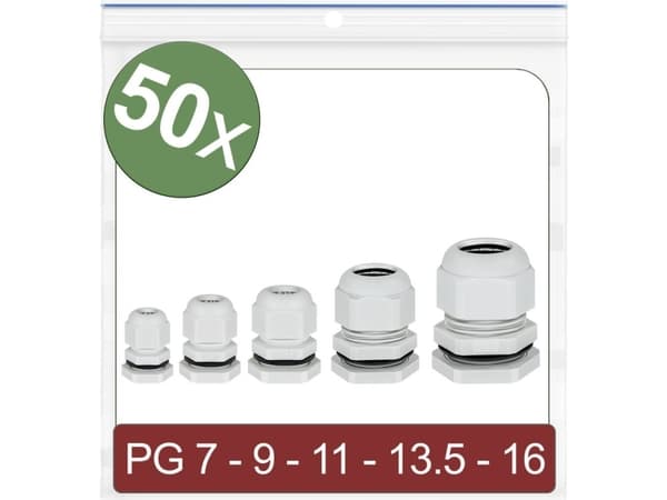 Quadrios 24CA401 24CA401 Kaapeliläpivienti PG7, PG9, PG11, PG13.5, PG16 Polyamidi Harmaa 50 kpl