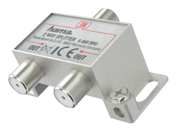 Hama 00305095, Kabelfordeler, 5 - 862 MHz, Sølv, Metal, Hunstik/Hunstik, 1 stk