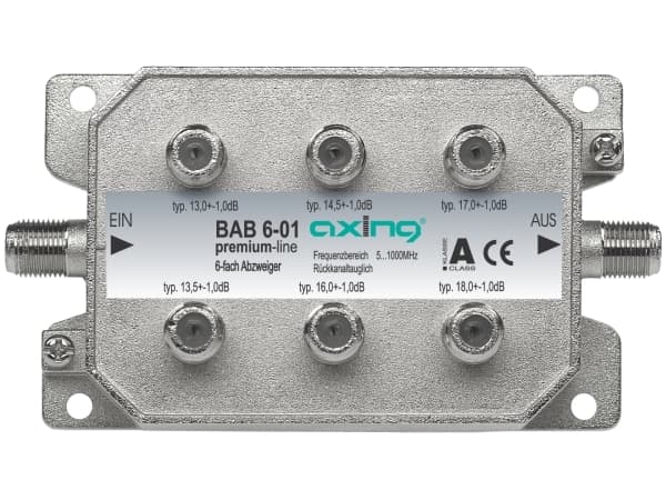 Axing BAB 6-01, Kabelspillter, 5 - 1006 MHz, Grå, Hankjønn, A, 4 stykker