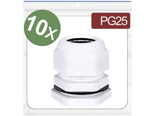 Quadrios 24CA411 24CA411 Kaapeliläpivienti PG25 Polyamidi Valkoinen 10 kpl