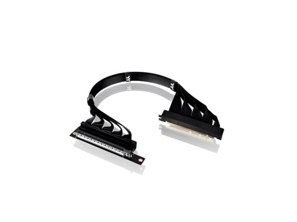PCI-E 4.0 Dual 90° Riser-kabel (svart, 40 cm)