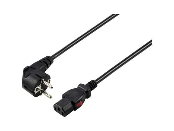Sygonix SY-6733072 Koldapparater Tilslutningskabel Sort 2 m Kan låses