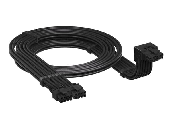 CORSAIR Type 5 (Style A) - Strømkabel - 16-stifts PCI-strøm (hann) oppvinklet til 8-pins PCIe-strøm (hann) - 65 cm - svart