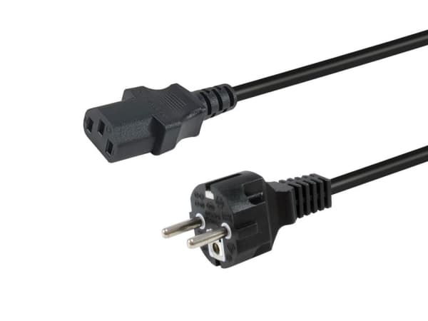Equip Netzkabel Anschl. C18 -> Schukon. 1.80m 180°gew. sw