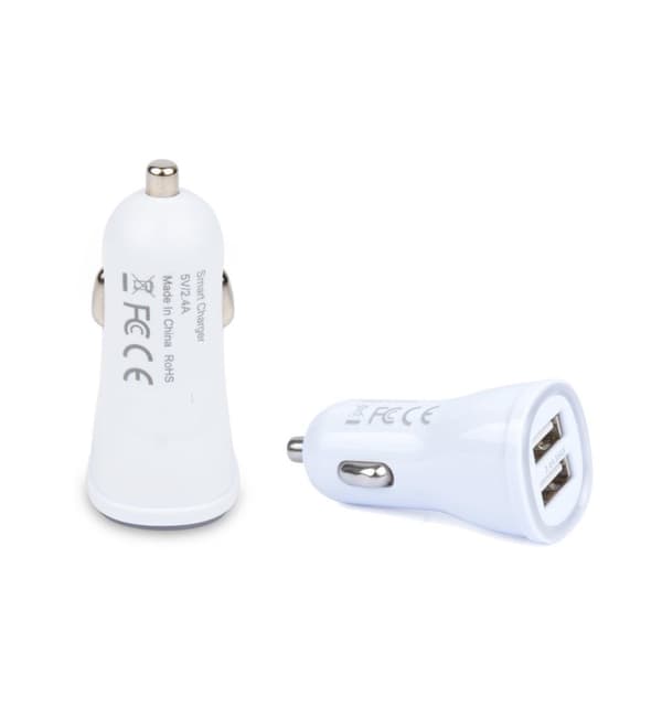 INF Billader 5V / 2.4A Dual USB med LED