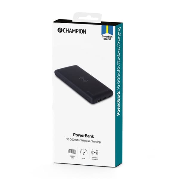 Power Bank 10000 mAh 12W + trådløs lading