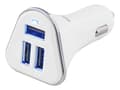 Miniatyrbillede 1 af 4: Car charger, 5.2 A, 3x USB-A, 12-24 V DC input, white/silver