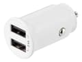 Miniatyrbilde 4 av 4: USB car charger, 2x USB-A, 2.4 A, total 12 W, white