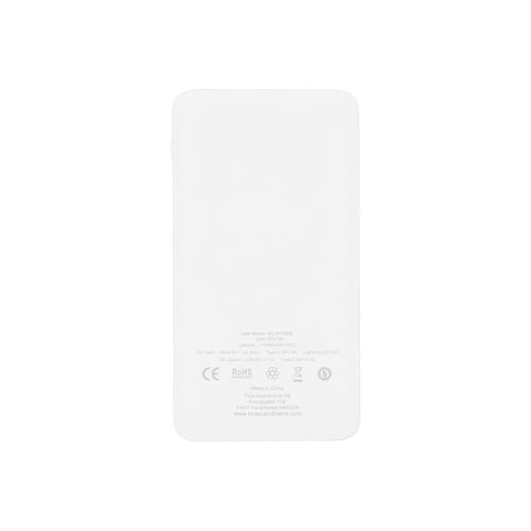 Powerbank 10.000mAh LiPolymer Ultracompact 2.1A 1xUSB-C 1xUSB-A 1xMicroUSB Hvid