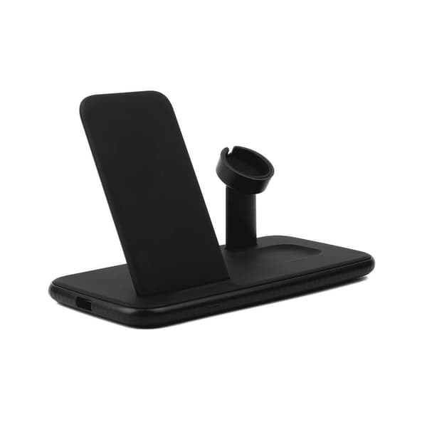 GEAR Trådløs Tripple QI Lader USB-C Tilk. 20W totalt  Svart Mobil/Watch/Airpods