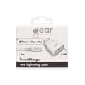 Miniatyrbillede 3 af 3: GEAR Lader 220V 1xUSB 2,4A Hvid Lightning Kabel 1m MFI C89