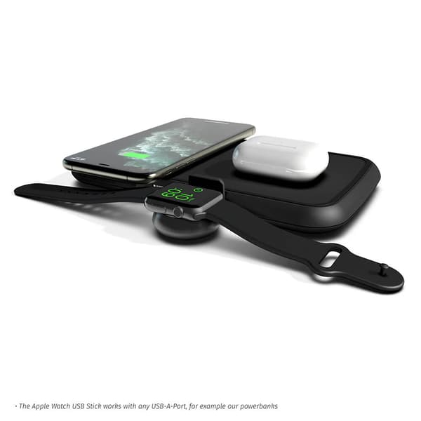 ZENS Apple Watch Laddare Trådlös USB-A Stick Aluminium Svart (MFI-module)