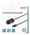 Miniatyrbilde 3 av 4: Micro USB car charger, 2.4 A, 1 m fixed cable, 12 W, black