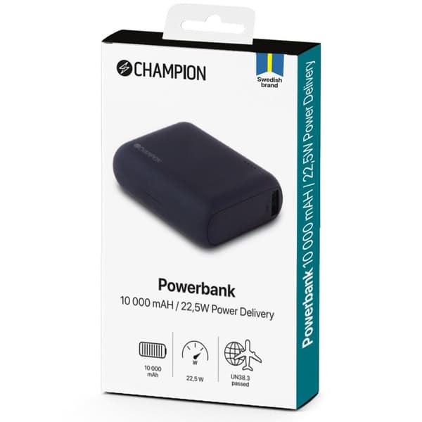 Power Bank 20 000 mAh 30W PD Svart