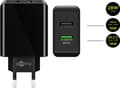 Miniatyrbilde 7 av 7: Dual-USB hurtiglader USB/QC3.0 (28W) svart