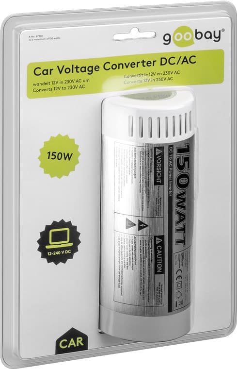Spændingsomformer til bilspænding DC/AC (12 V - 230 V/150 W) USB