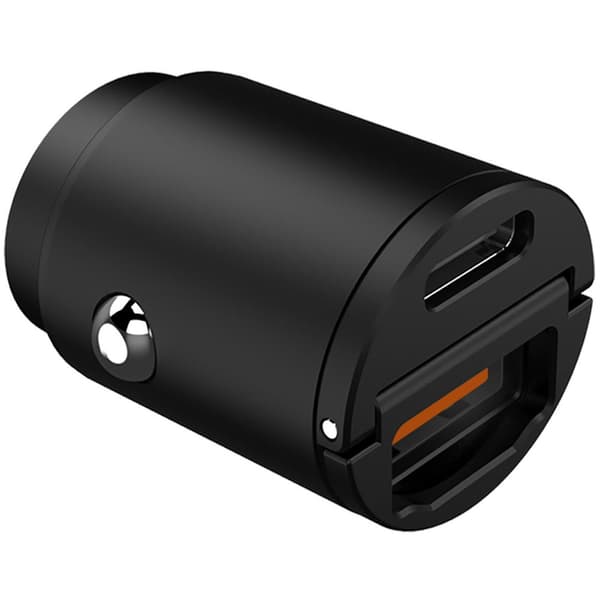 Celly Biloplader Mini 1xUSB-C PD 1xUSB 30W Sort