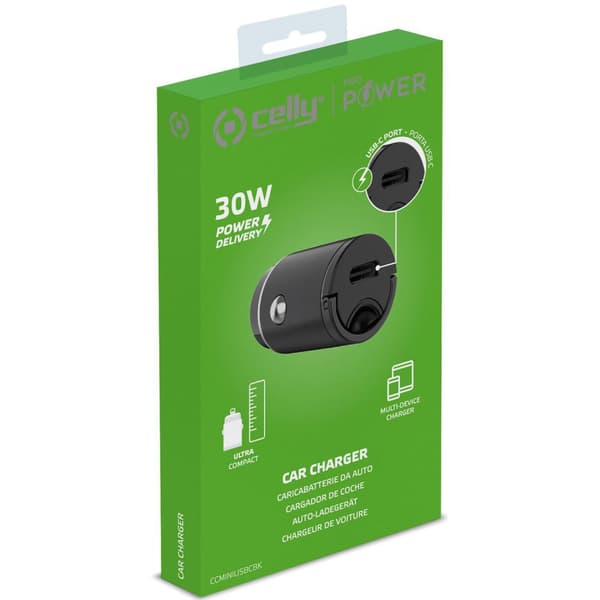 Celly Biloplader Mini 1xUSB-C PD 30W