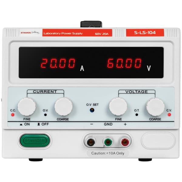 Stamos Soldering Labbaggregat - 0-60 V - 0-20 A DC - 1200 W - Fyrsiffrig LED-display