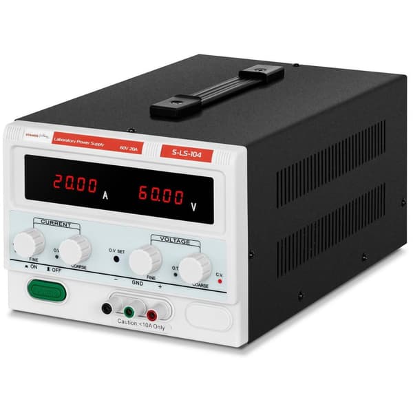 Stamos Soldering Labbaggregat - 0-60 V - 0-20 A DC - 1200 W - Fyrsiffrig LED-display