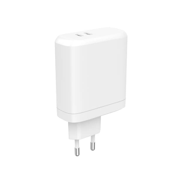 Oplader 220V 2xUSB-C PD 60W Hvid