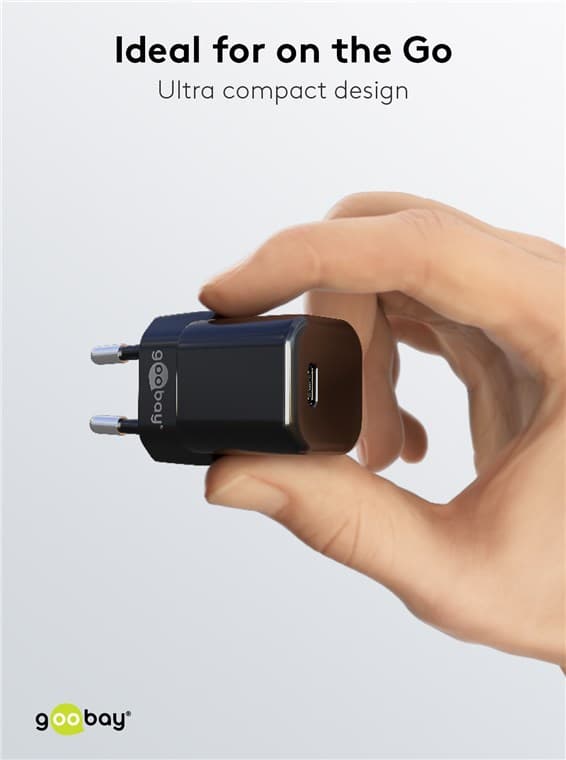 USB-C™ PD (Power Delivery) hurtiglader nano (30 W) svart