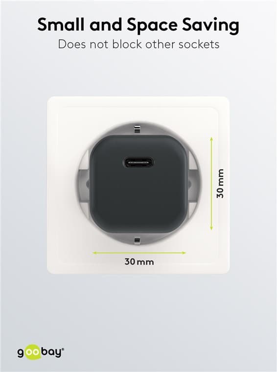 USB-C™ PD (Power Delivery) hurtiglader nano (30 W) svart