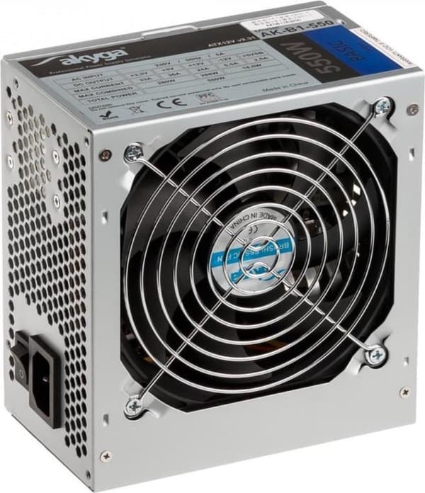 Akyga AK-B1-550 strømforsyningsenhed 550 W 20+4 pin ATX ATX Grå