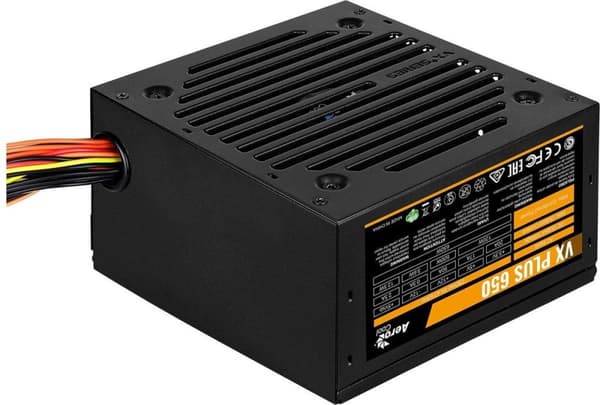 Aerocool VX PLUS 650 strømforsyningsenhed 650 W 20+4 pin ATX ATX Sort Sort