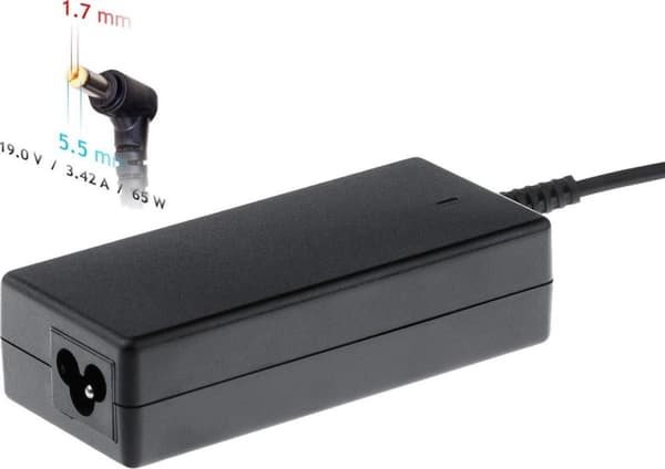 Akyga AK-ND-06 strømadapter/inverter Indendørs 65 W Sort Sort