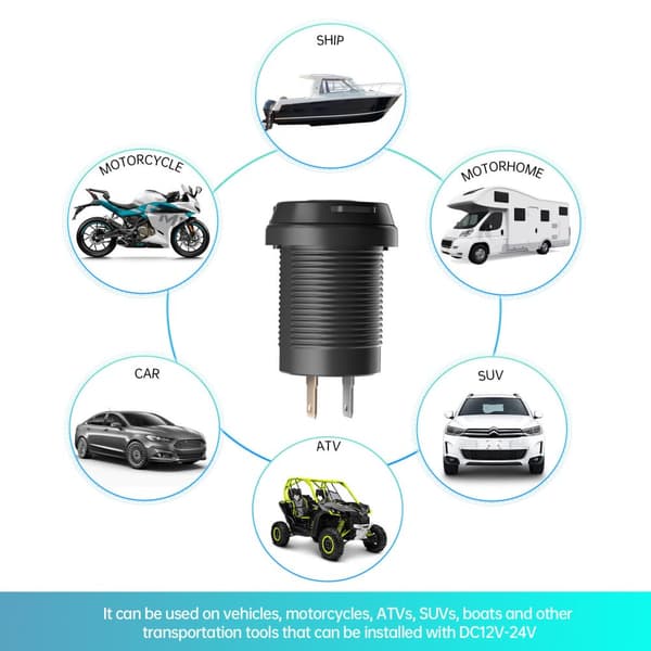 INF Autolaturi 12V/24V QC3.0 suojakuorella Musta