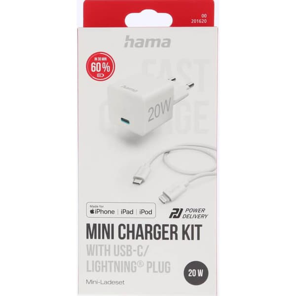 HAMA Hurtigoplader 220V USB-C-Lightning