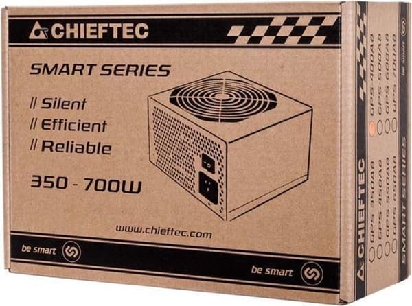 Chieftec Smart GPS-500A8 strømforsyning 500 W 20+4-pin ATX ATX Sort