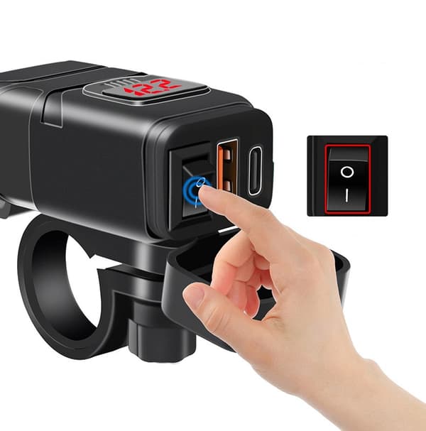 USB-C / USB hurtigoplader til bil og motorcykel