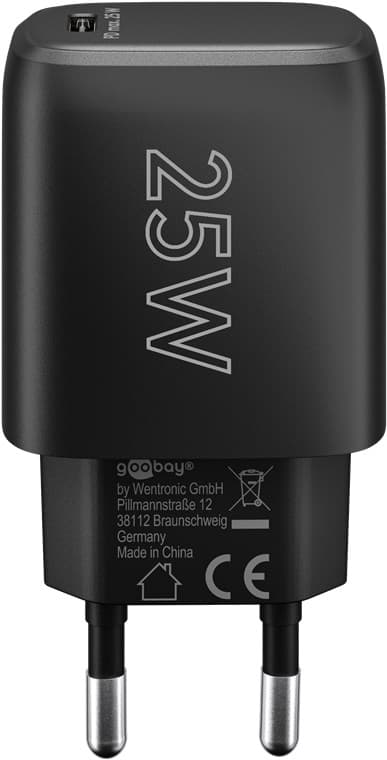 USB-C™ PD GaN -pikalaturi (25 W) musta