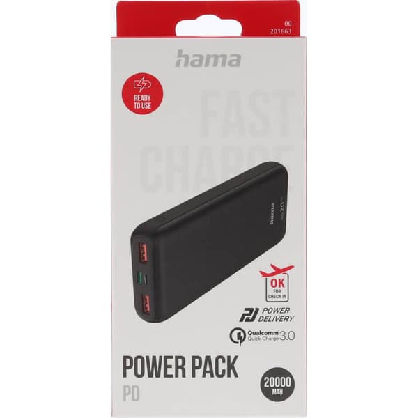 Powerbank PD 20000mAh Antrasitt