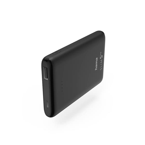 Powerbank Slim 5000mAh Sort Sort