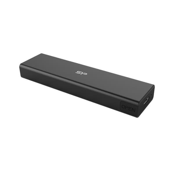 SILICON POWER External M.2 NVMe/SATA SSD case PD60 USB 3.2 Type-C Sort