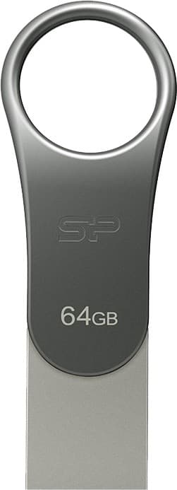 Silicon Power Mobile C80 USB flash drive 64 GB USB Type-A / USB Type-C 3.0 (3.1 Gen 1) Titanium