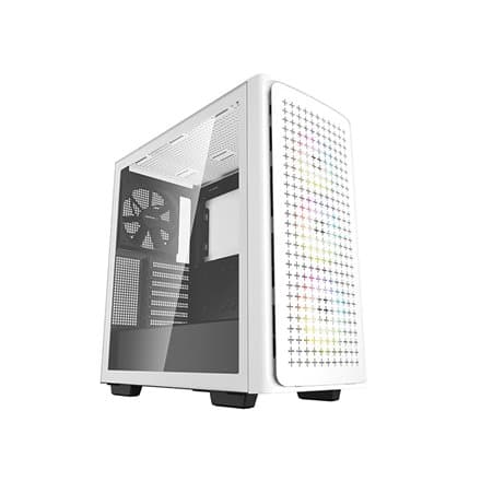DeepCool CK560 WH, Mid Tower Case, Mini-ITX/Micro-ATX/ATX/E-ATX, 2x USB3.0, 1x Audio, 1x Type-C, Pre-Installed 3x120mm ARGB Fans + 1x140 Black Fan, Te Hvid