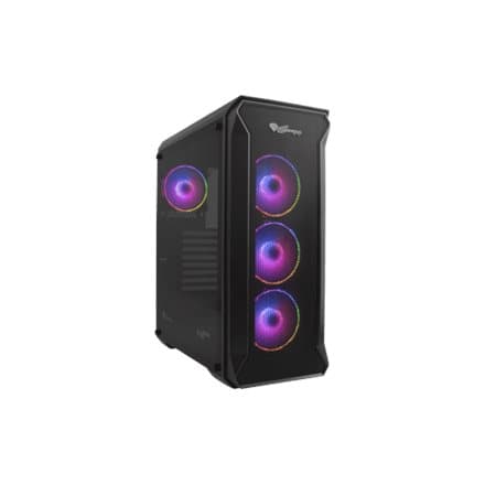 GENESIS Irid 505 ARGB Midi Tower Black, Transparent Sort, Transparent