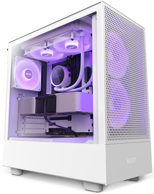 Case NZXT H5 Flow RGB Matte White, Mid-Tower Vit