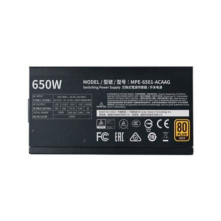 Cooler Master MWE Gold 650 - V2 Full Modular power supply unit 650 W 24-pin ATX ATX Black